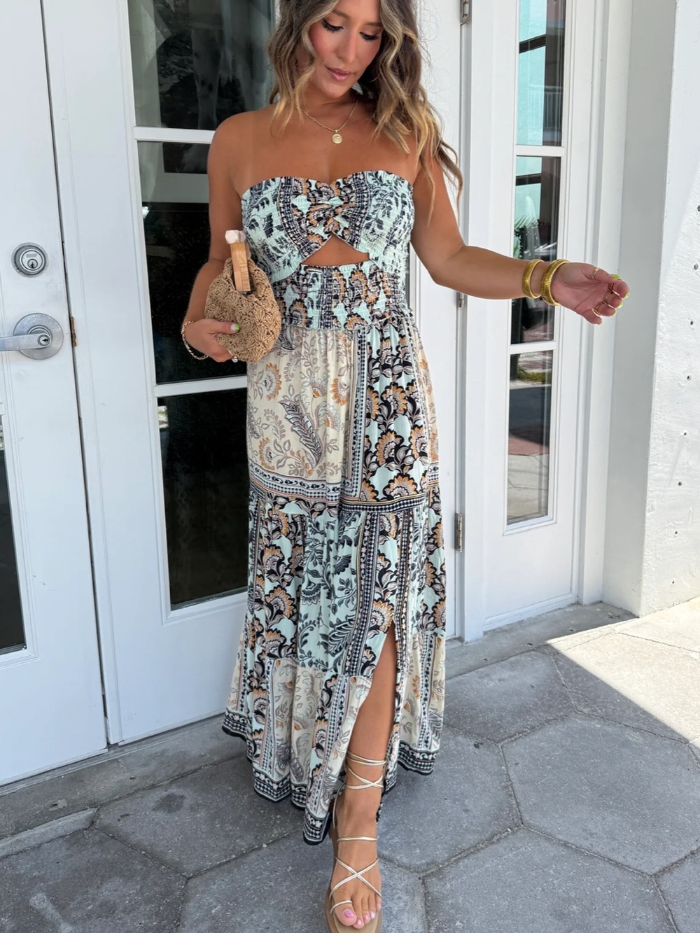 Smocked Maxi Dress size M